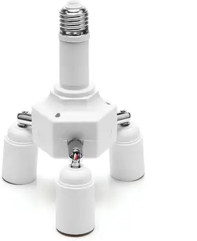

JACKYLED Light Socket Splitter 4 in 1 Lengthen E26 E27 Base Adapter Converter for Home Office Basement