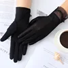 Women Lace Sunscreen Gloves Summer Lady Elegant Stretch Touch Screen Glove Breathable Anti Uv Slip Resistant Driving Gloves ► Photo 1/6