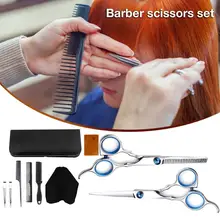 10pcs/set Professional Hairdressing Scissors Hair Comb Hair Cutting Scissors Sparse Shears Razor Comb Pointed Tail Comb