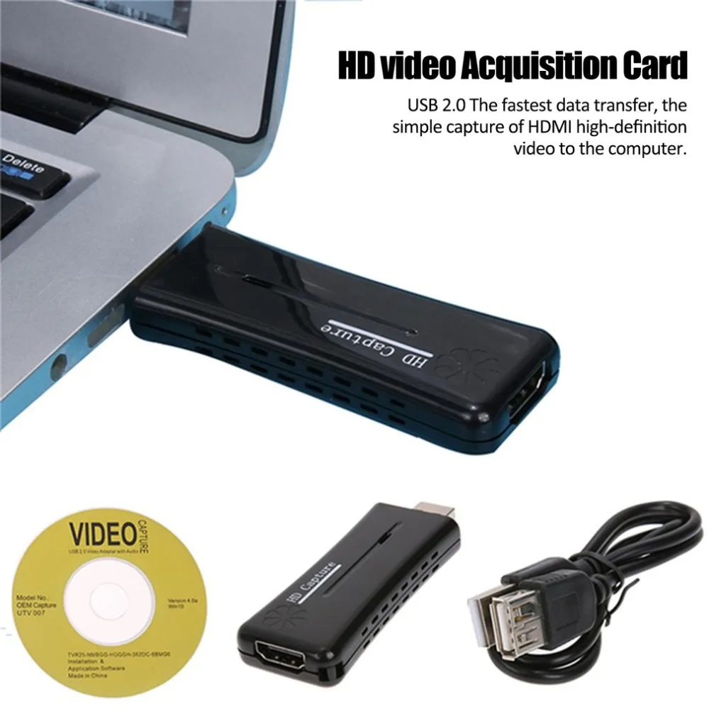 USB2.0 HDMI адаптер для видеозахвата для мобильных телефонов планшеты HDTV высокой четкости видео Capturer HD видео карта сбора