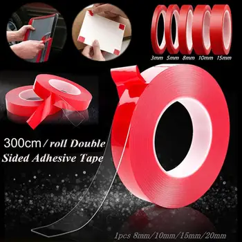 

Red Transparent Silicone Double Sided Tape Sticker For Car Stickers High Strength No Traces Adhesive Sticker Auto Living Goods