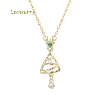 

Leouerry 925 Sterling Silver Hollow Star Christmas Tree Necklace Creative Elegant Charm Necklaces for Women Fine Jewelry Gift
