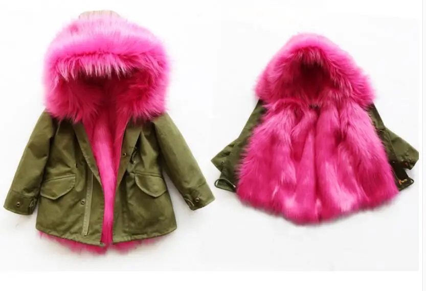 Новинка года; зимняя детская длинная стеганая Одежда для девочек детское утепленное пальто с искусственным мехом и капюшоном для мальчиков парки со съемной подкладкой для подростков; K34
