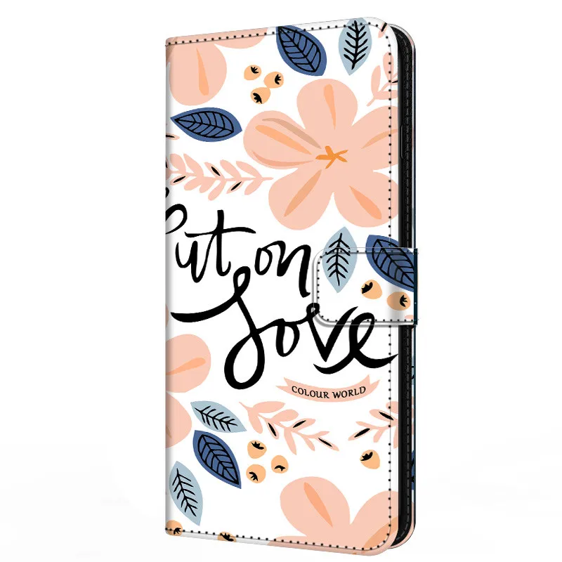 cute samsung cases Leather Flip Case For Samsung Galaxy A5 A6 A7 A8 2018 Plus Wallet Stand Book Cover Magnetic Flower Funda Capas Cute A 7 A6Plus silicone case for samsung Cases For Samsung