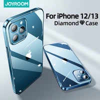 Joyroom iphone 12 13プロマックスバックpc + tpu耐衝撃フルレンズ保護カバー11プロ透明ケース