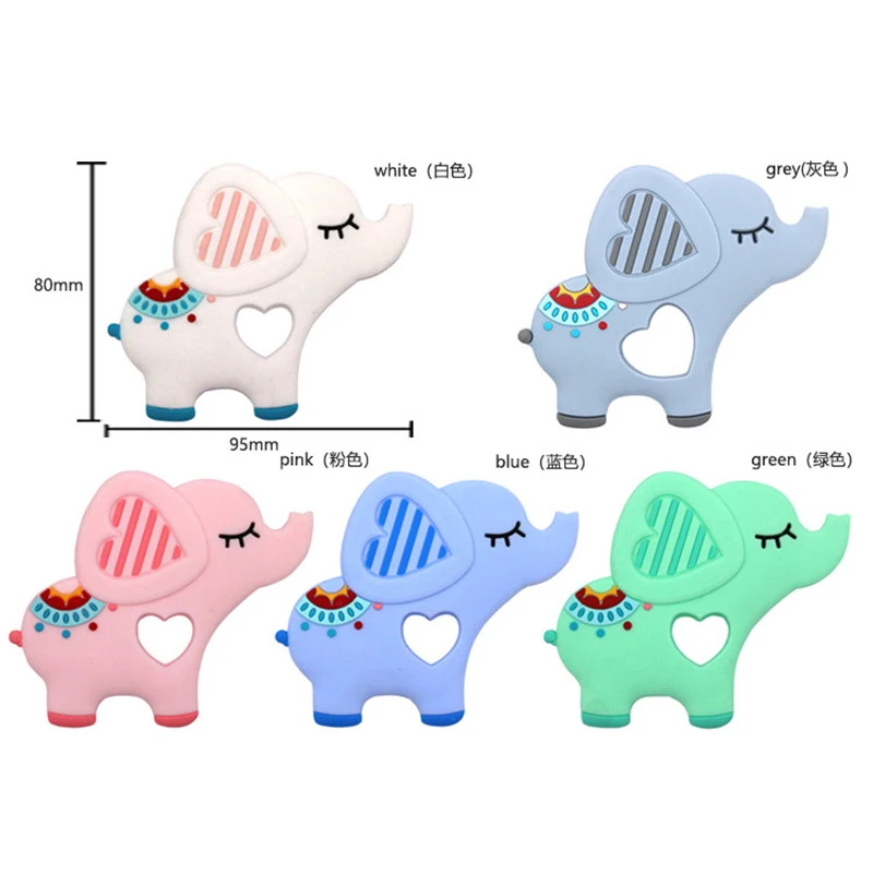 Пищевой силиконовый Прорезыватель для зубов DIY животных Слон детский Прорезыватель для младенцев силиконовые Подвески Детские Прорезыватели подарок игрушки для малышей
