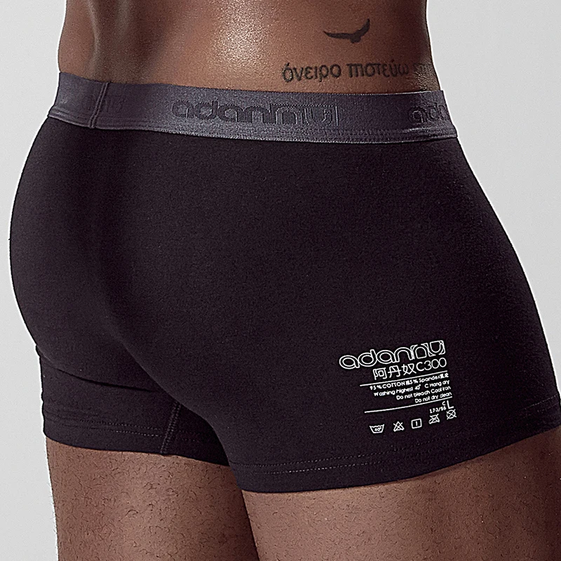 ADANNU Brand Men Underwear Boxer Modal Breathable Comfortable Underpants Male Panties Cueca Tanga Men Boxers Shorts Calzoncillo - Цвет: AD304-black