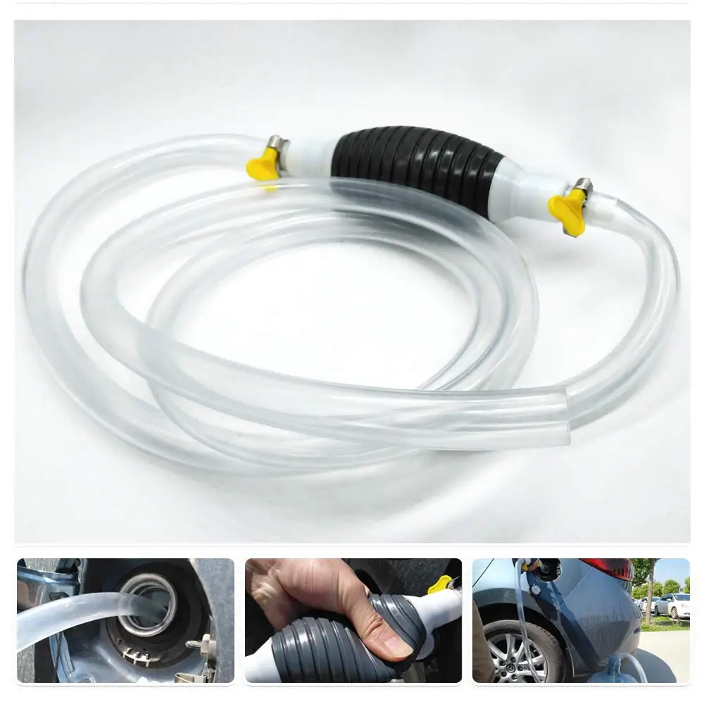 Hand Siphon Pump Hose Gas Oil Syphon Transfer Pump Plastic I/_g