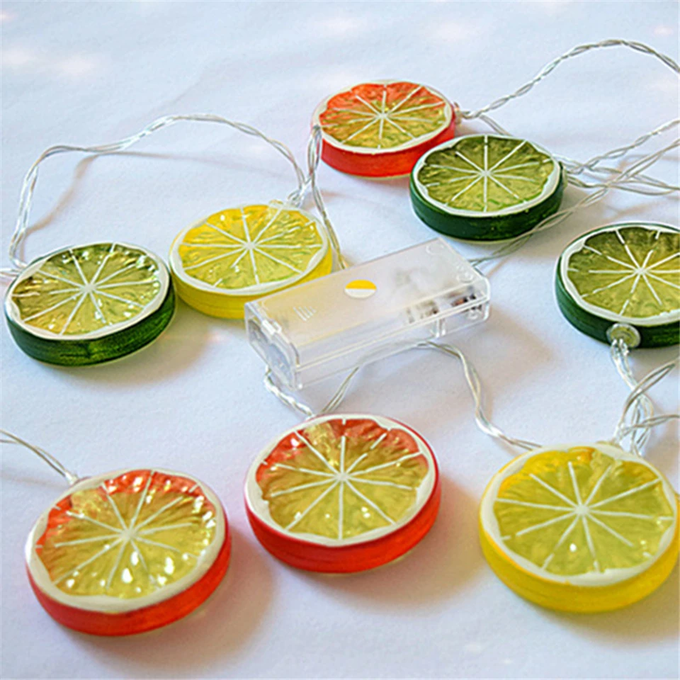 Lemon LED ночник AA чехол для батареи фрукты теплый белый 1 5 м 10 светодиодов/3 20