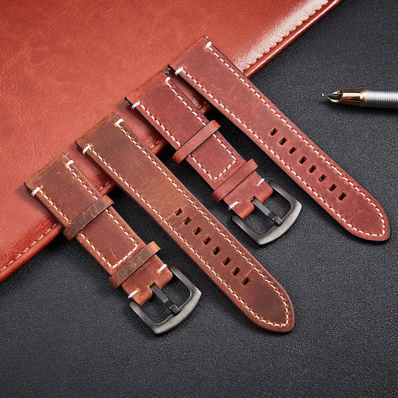 Echt Suède Horlogeband 18mm 20mm 22mm Vintage Bruine Horlogeband Quick Release Horlogeband Polsband accessoires Voor Mannen  1511