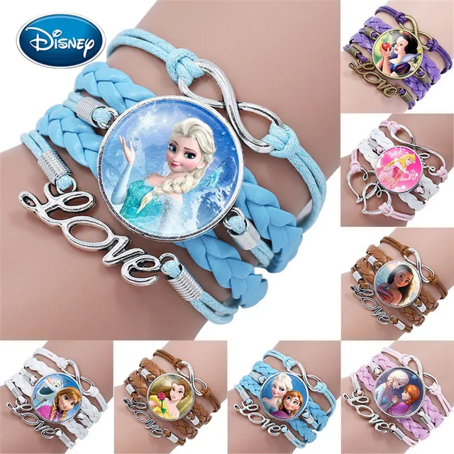 Disney princess Frozen 2 children cartoon bracelet Frozen Elsa lovely girl gift clothing accessories bangle kids toys gifts 1