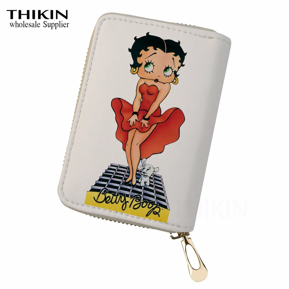 THIKIN горячая Распродажа Betty Boop держатель для карт для пластиковых карт Женская Обложка для паспорта студенческий ID Чехол женский кожаный держатель для паспорта - Цвет: as picture