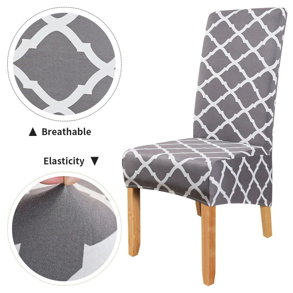 1/2/4/6pcs Long And Long Slanting Style Stretch Elastic Dining Chair Cover Slipcovers Protector Anti-Dust  Furniture Decor New