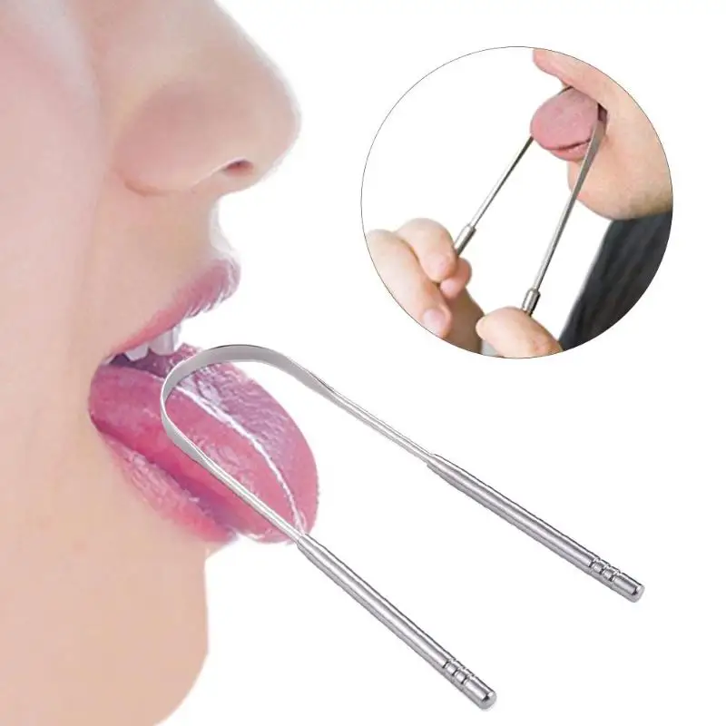 Язык из нержавеющей стали скребок для чистки свежего дыхания очищающий язык с покрытием зубная щетка гигиена полости рта