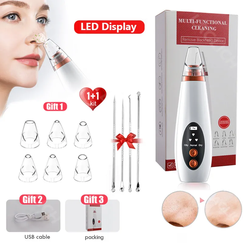 Blackhead Remover Face Deep Nose Cleaner T Zone Pore Acne Pimple Removal Vacuum Suction Facial Diamond Beauty Clean Skin Tool | Красота и