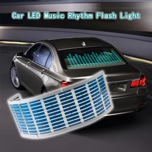 Автомобильный светильник светодиодный музыкальный Ритм вспышка светильник Датчик звуковой активации эквалайзер наклейка на заднее лобовое стекло неоновая лампа для автомобиля аксессуары
