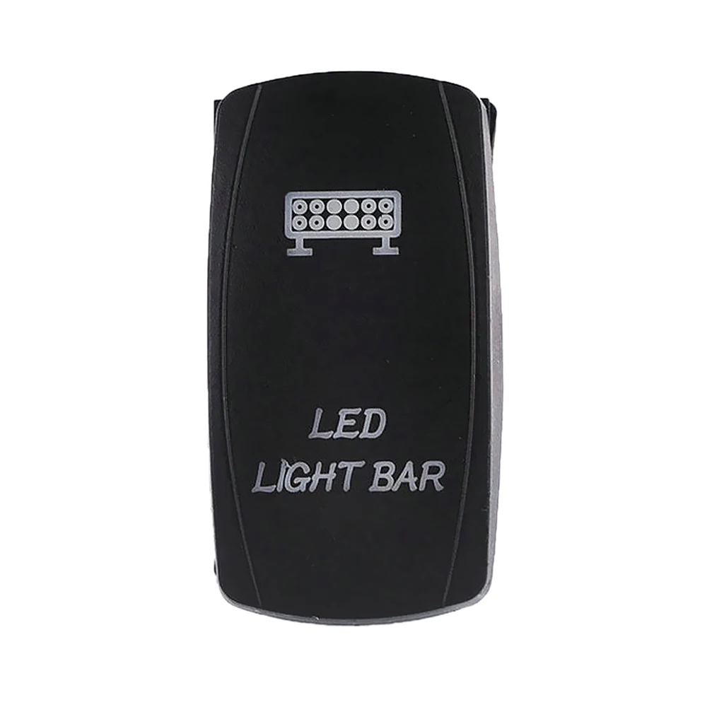 LED Light Bar Rocker Switch Blue Light ON-OFF for 12V/24V Vehicles