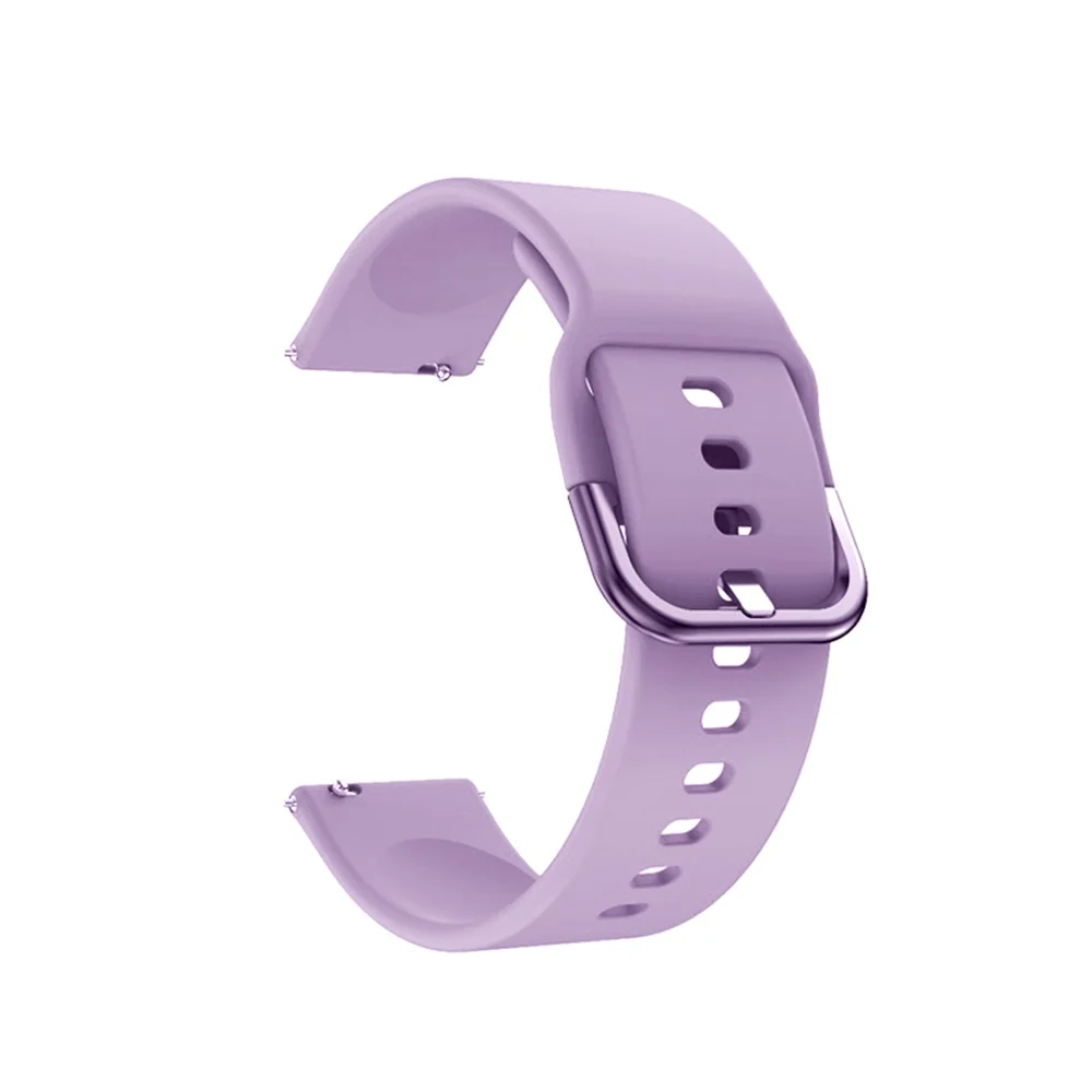 Мягкий силиконовый сменный ремешок для наручных часов ремешок 20 мм браслеты для Huami Amazfit Bip samsung Galaxy Watch Active 2 42 мм - Цвет: light purple