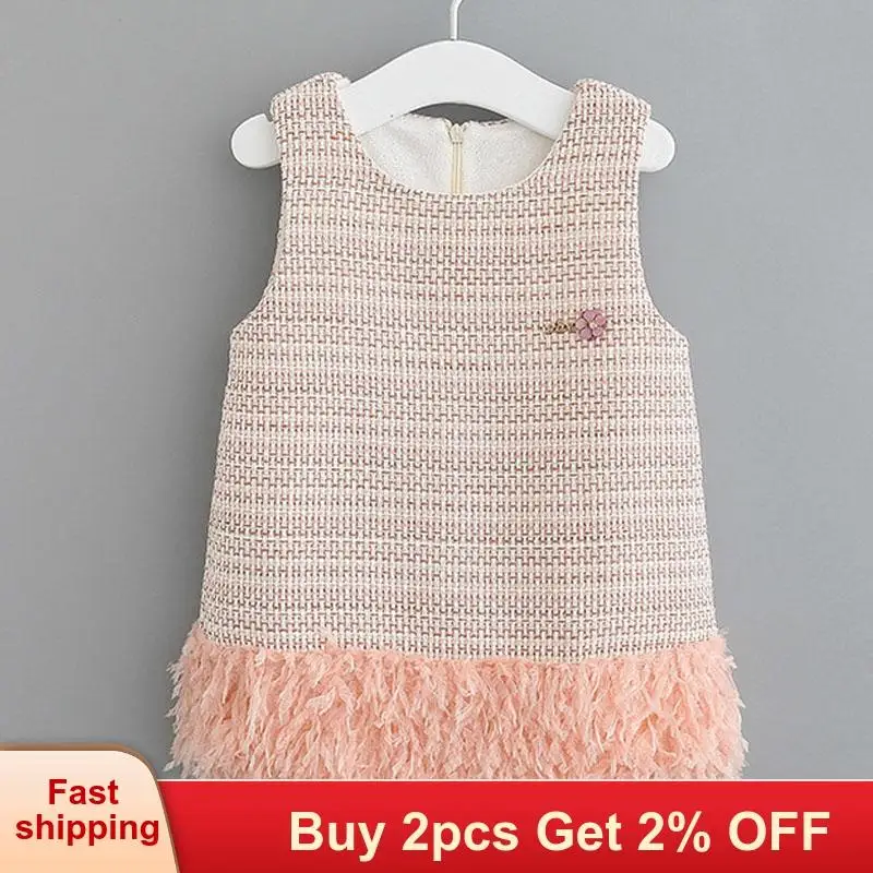 Платье для маленьких девочек осенние новые брендовые милые костюмы с