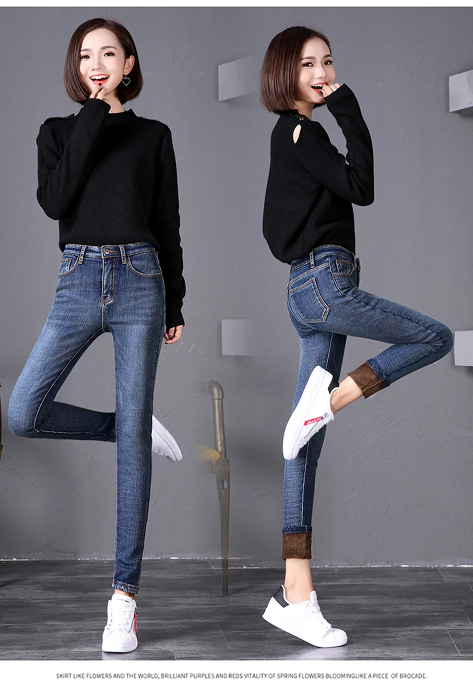 Tataria/женские зимние джинсы с высокой талией для женщин, теплые зимние джинсы с флисом, обтягивающие женские джинсовые Стрейчевые синие бархатные брюки