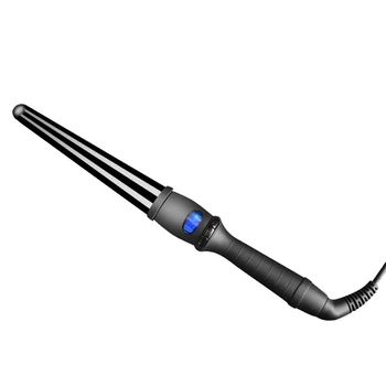 

32Mm Eu Plug Lcd Curlers Conical Curling Iron Single Tube Ceramic Glaze Pear Flower Cone Electric Hair Curly Hair