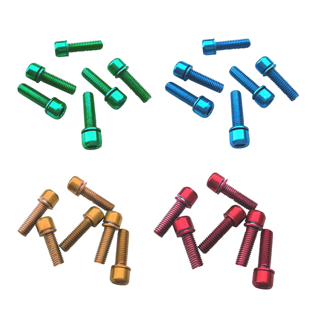 24 Pcs Mountain Bicycle Bolts Bike Disc Brake Caliper Screw Bolt M5x18 Replacement Kit, Easy to Use, 4 Colors Assorted