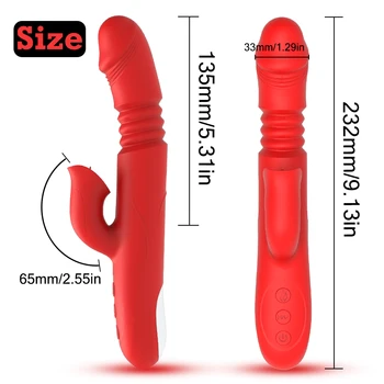 FLXUR Telescopic Rabbit Vibrator Rotation Heating G Spot Dildo Vibrator Clit Stimulator Female Masturbation Sex Toys for woman 3