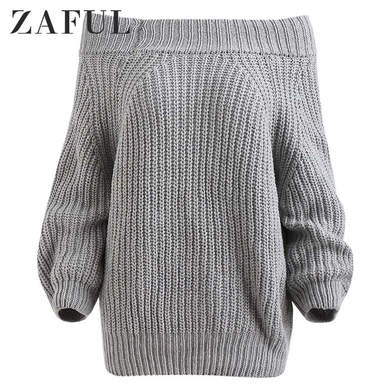 Женский простой свитер с открытыми плечами рукав реглан повседневные однотонные