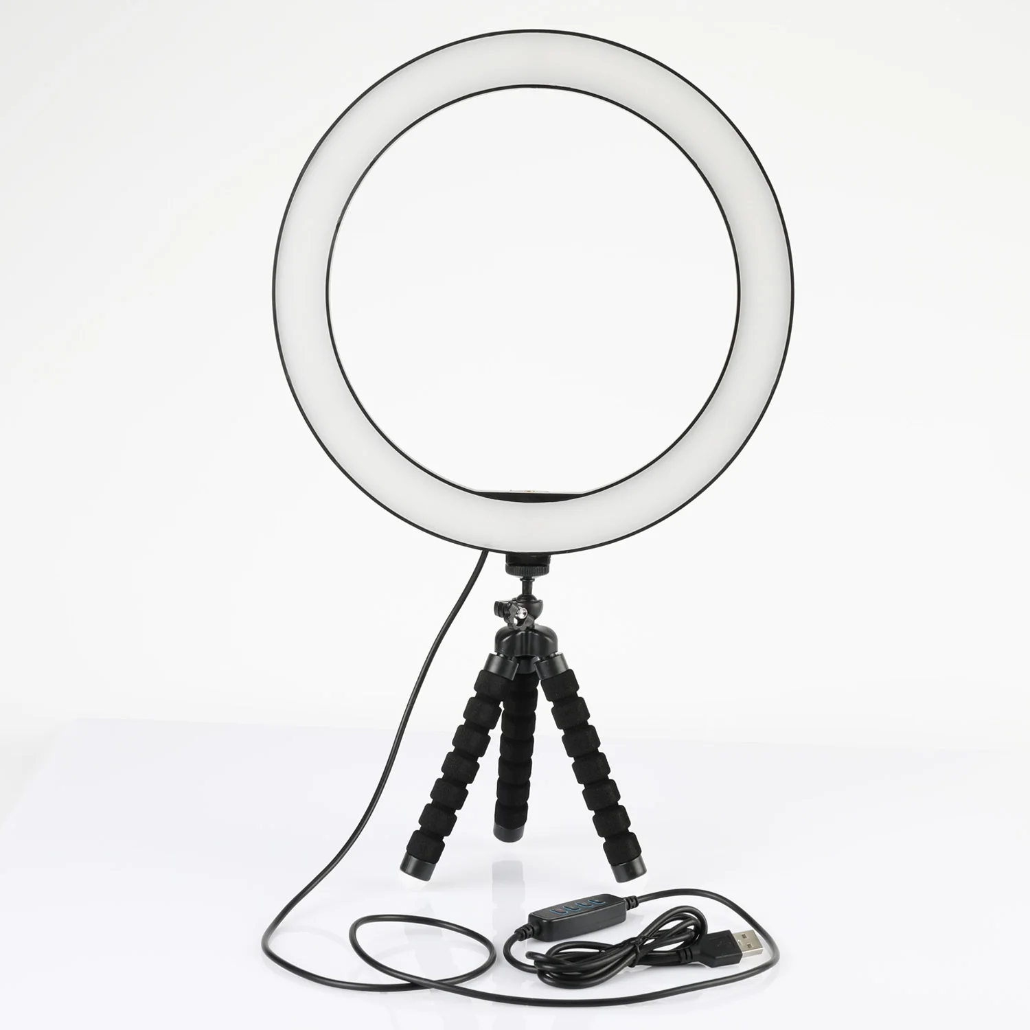 Светодиодный кольцевой светильник для селфи для фотосъемки 26 см, кольцевая лампа для фото телефона с настольным штативом для камеры, держатель для смартфона, для макияжа, видео в реальном времени
