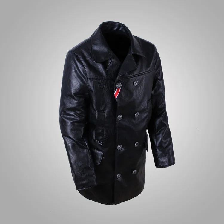 KRIEGSMARINE Mens Leather Coat German 