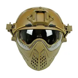 Военный Полнолицевой защитное оборудование страйкбол Пейнтбол война игры cs-шлемы Тактический шлем со съемной лицевой маской и очками