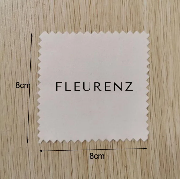 1000 Pezzi Logo Personalizzato 8*8Cm Panno Per La Pulizia Della Lucidatura Dei Gioielli Bianco Stampato Con Logo Nero Spedizione Espressa Avvolta Sing