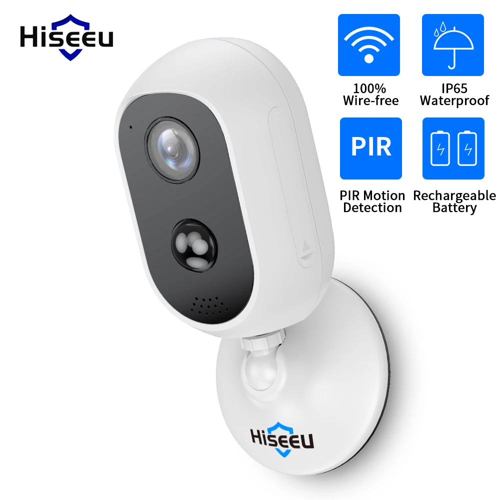 Hiseeu C30 1536P 1080P batería inalámbrica cámara IP recargable 2 Audio al aire libre impermeable seguridad Wifi solar PIR de movimiento