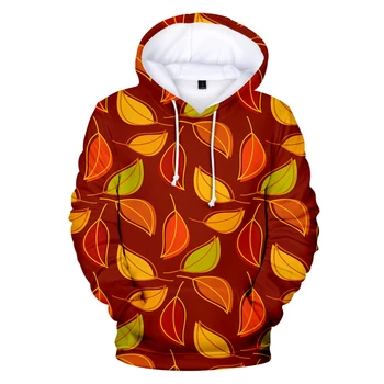 

2019 Casual 3D Print Leaves Hoodies Men Women Hooded Boys/girls Sweatshirts 3D Leaves Hoodies XXS