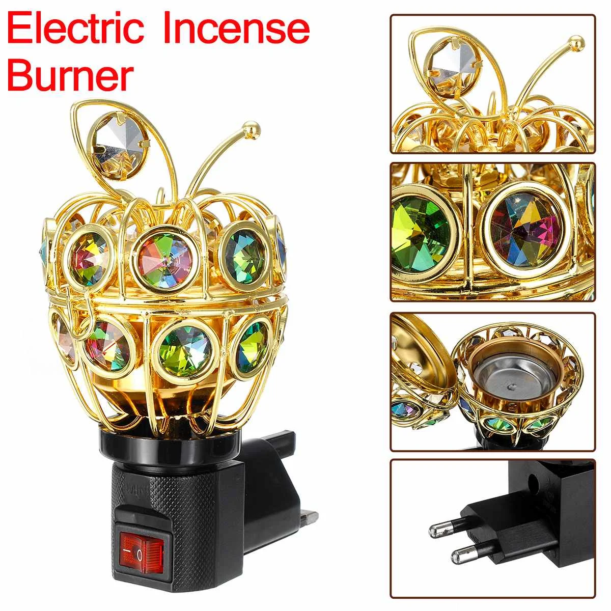 

220V Electric Incense Burners Metal Iron Mini Incense Burner Holder Stove Craft For Home Decoration EU Plug