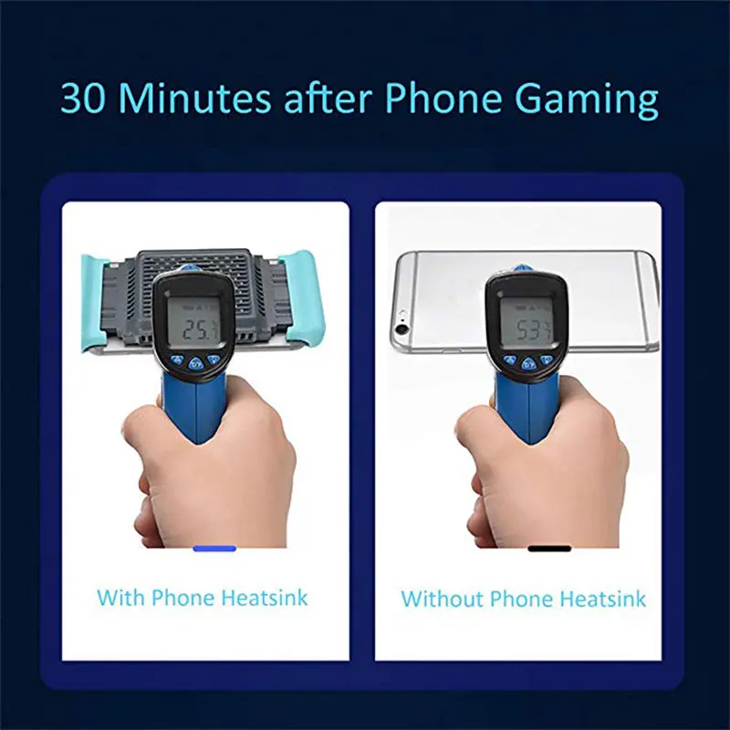  Mobile Phone Cooler Handheld Radiator Grip Support PUBG Phone Cooling Fan Holder Heatsink Stand For