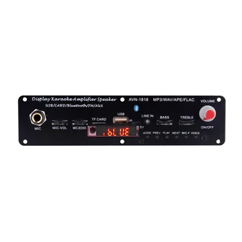 

Treble FM AUX Home Theater Module Power Amplifier Mic Volume Adjustment Audio Decoder Support Bluetooth Board Bass 3.7V 2x30W