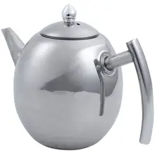 1.5L Серебряный чайник из нержавеющей стали, кофейник, чайник со съемной сеткой