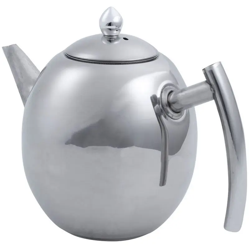 

1.5L Silver Stainless Steel Tea Coffee Pot Teapot Removable Mesh Fliter