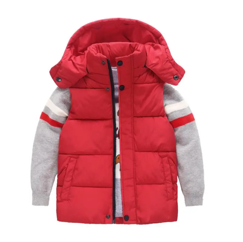 Children Jackets Girls Boys Hooded Vests Children's Down Cotton Coat Autumn Winter Baby Kids Infant Warm Waistcoat Outerwear Clothing 4-10Y