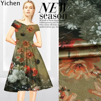

Orange Flower Ocean Natural Silk Fabric Stretch Silk Satin Silk Cloth Real Silk Cheongsam Elastic Satin Oil