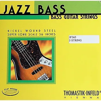 

Jf365 jazz flat strings for 5 string bass guitar, nickel, 44-136, Thomastik