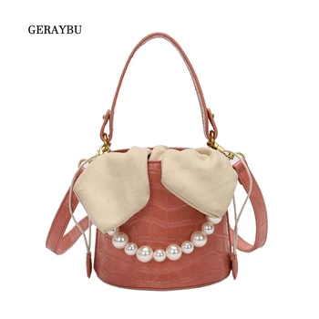 

2020 Fashion Female Handbag Small New Women Shoulder Bag Solid Color Simple Lady Bucket Bag Stone Pattern