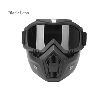 Мужские и женские лыжные сноубордические очки, маски для снежной зимы, катание на лыжах, солнцезащитные очки для мотокросса, мотоциклетные очки - Цвет: Black lens