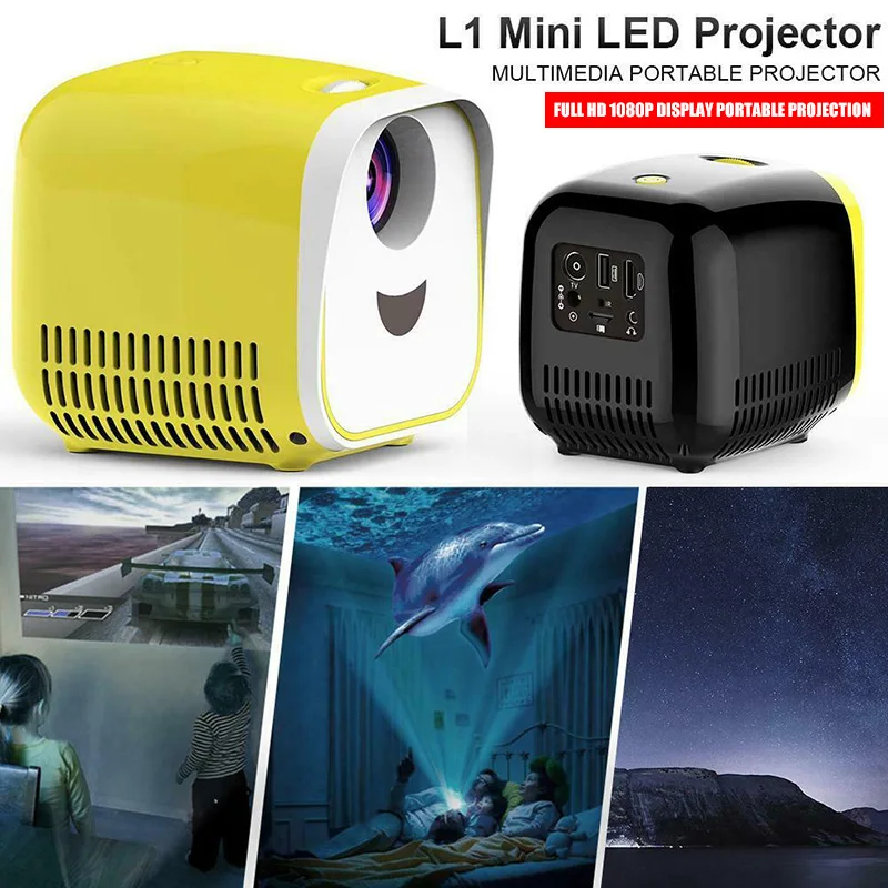 

Mini Portable Projector LED Home Theater Cinema HD 1080P Display USB/HDMI/TF Card Interface New Arrival