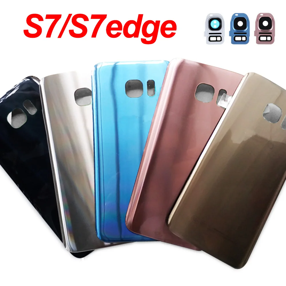 Для SAMSUNG Galaxy S7 G930F/S7 край G935F стеклянная крышка для аккумуляторного отсека задняя