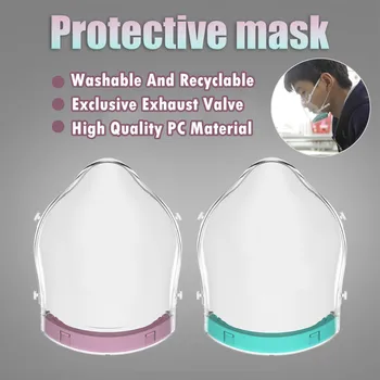 

High Quality PC Material Riding Face Mask Dustproof Breathable PC Washable Filter Recyclable Protective Mask Gasket Set mascara