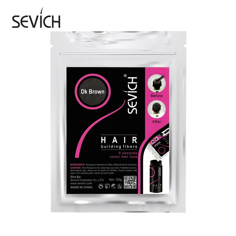 Sevich 100g fibre per capelli 10 colori cheratina capelli costruzione fibra polvere ricarica istantanea fibra per la crescita dei capelli 50g prodotto per la cura dei capelli