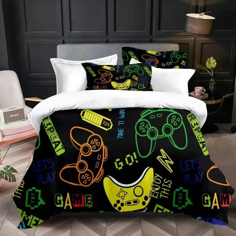 Game Console Handle Bed Linen Set for Children 2/3 pcs/set Bedding Single Quilt Cover Pillowcase Duvet Double | Дом и сад