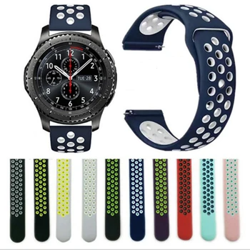 

22mm 20mm silicone perforated sports strap for Samsung Galaxy Watch 46mm SM-R800 Amazfit BIP strap for Galaxy watch 42mm strap